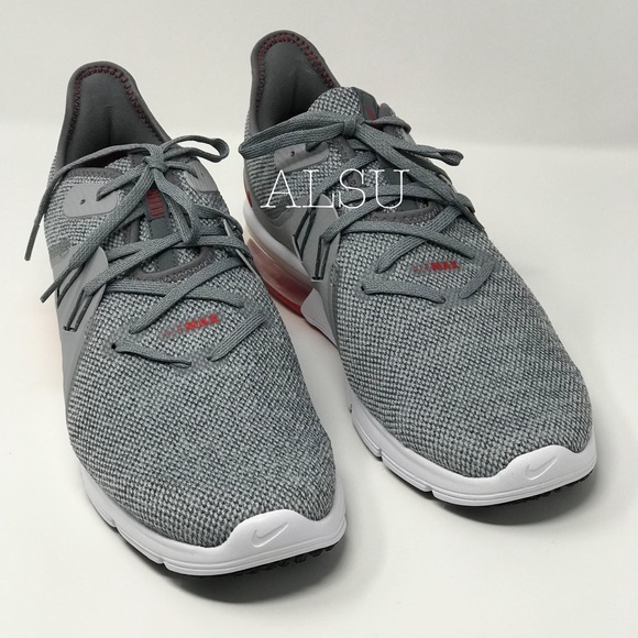 Nike Air Max Sequent 3 Cool Grey Red M AUTHENTIC - Picture 2 of 6
